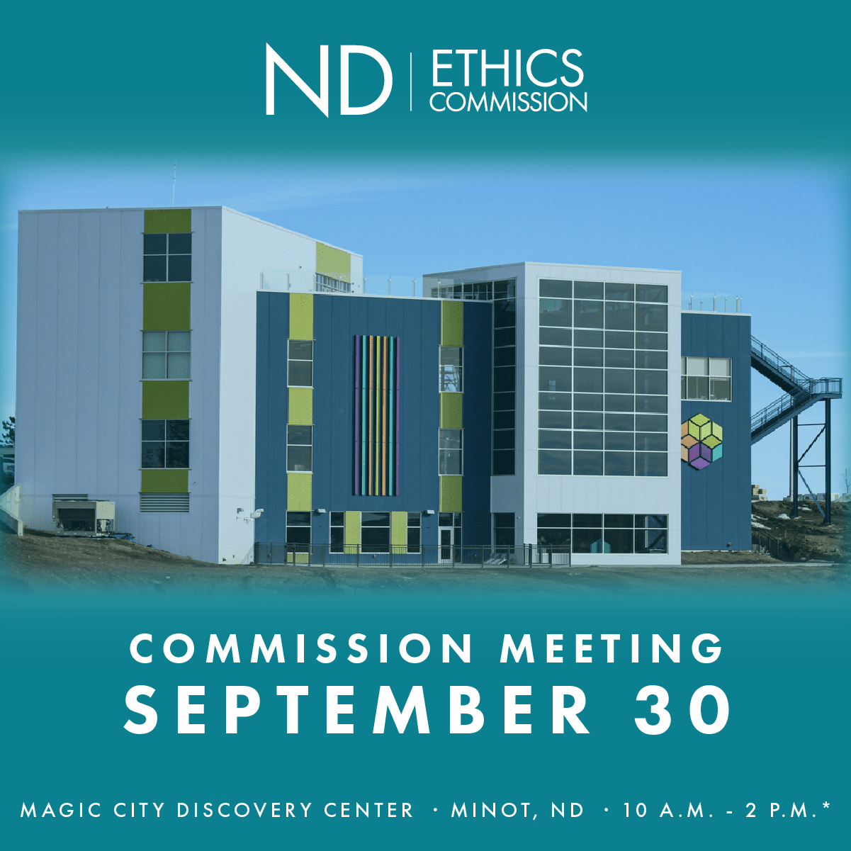 Graphic of September 30 Commission Meeting at Magic City Discovery Center
